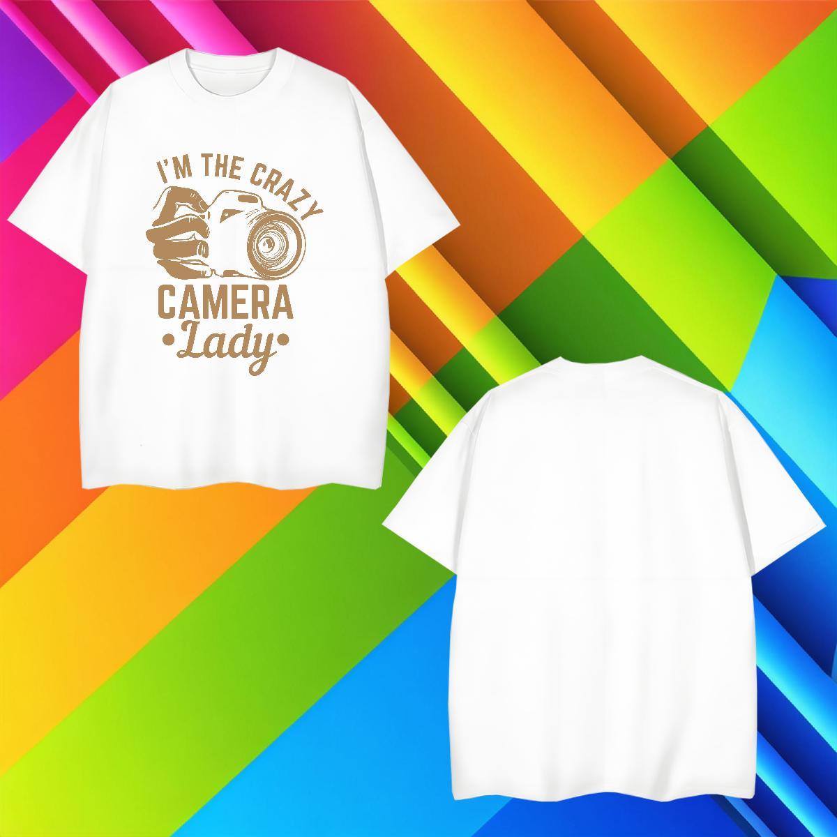 Cool Design camera T-Shirts Anime Printing Street Tshirt for Man Woman 230g 100% Cotton 2024 Summer Breathable Short Sleeve Custom Printed Clothes