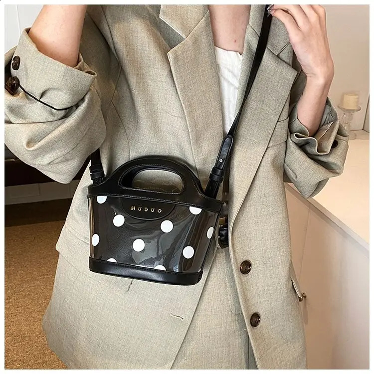 JIAERDI Retro Dot Messenger Bag Women Vintage Handle Chic Casual Bucket Bags Purse Ladies Harajuku Y2k Hand Bag Aesthetic 240821
