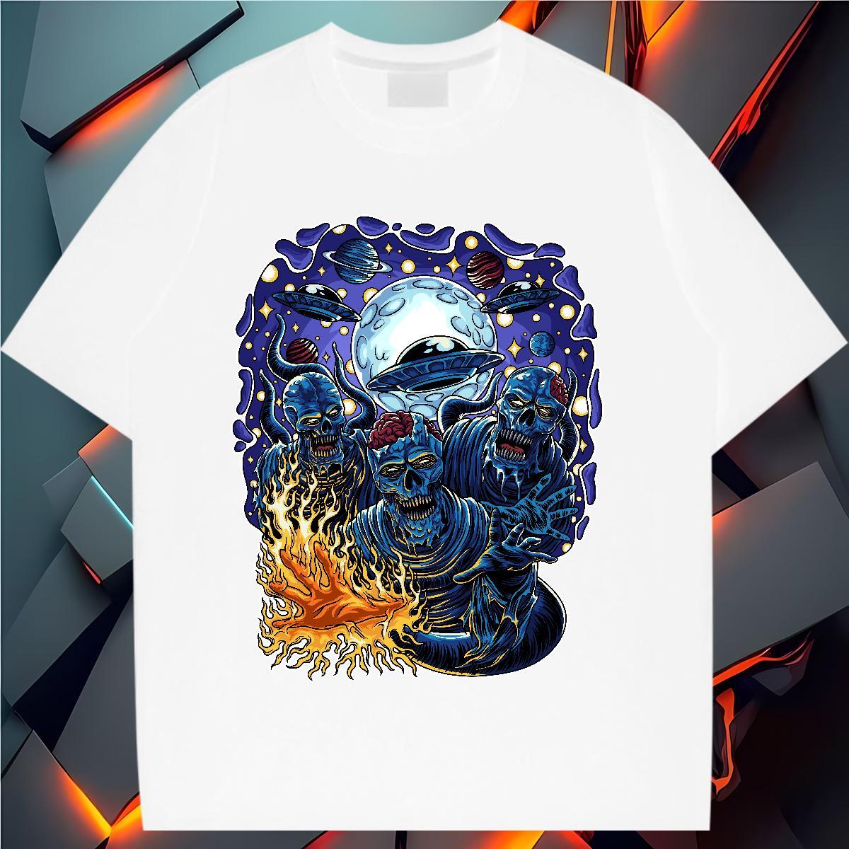 Fashion New Woman T Shirts Breathable Crew Neck 230g Cotton Lady T shirt DIY Anime ET Street Female Tees Shirts