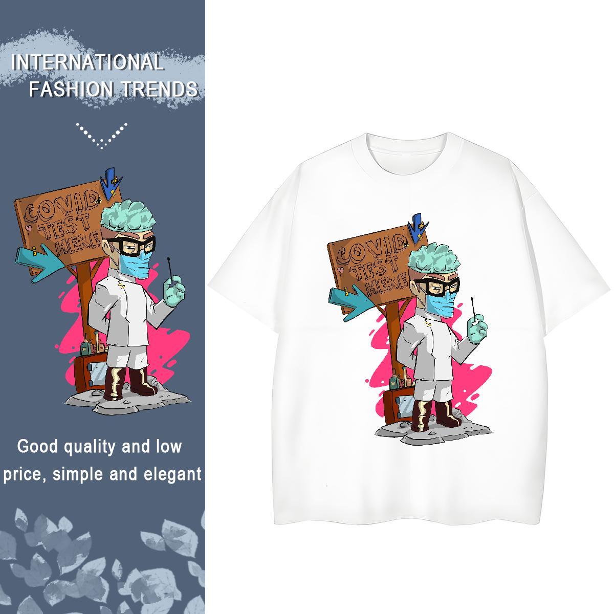 New T-Shirts for Women 100% Cotton 230g O Neck Short Sleeves Casual portrait Womens Tshirts Nice Graphic Wear