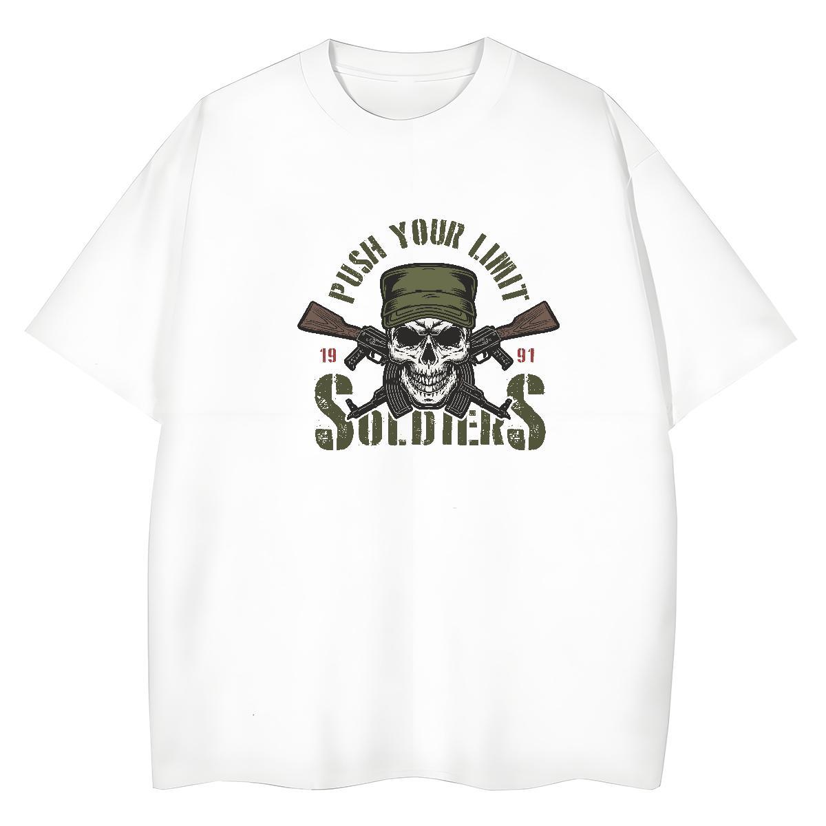 2024 Designer Womens T Shirts 230g Cotton O Neck Short Sleeves Street Casual skull Lady T shirt Free Shipping Black Oversized Clothes