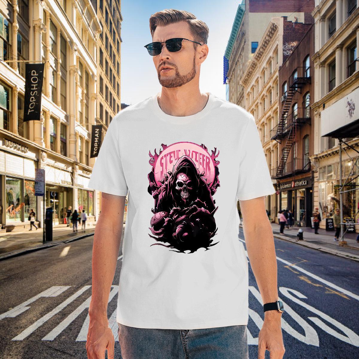 High Quality T-Shirts 100% Cotton 230g skull Casual Anime Breathable Short Sleeve Men Tshirts 2024 New Tops Tees