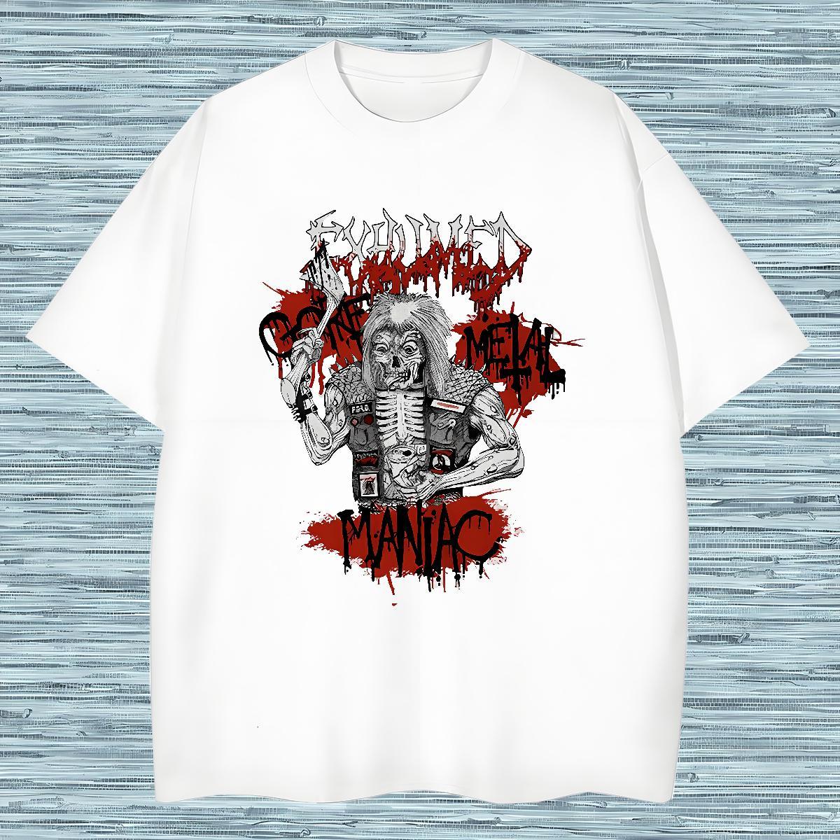 Wholesale Summer Casual Tshirts skull Breathable Crew Neck 230g Cotton Men T Shirts Loose Custom Printing Clothes