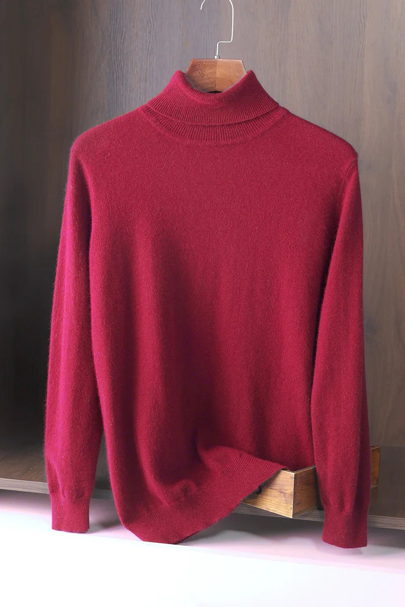 Spring and Autumn Turtle Neck Mens Knitted Sweater Comfortable Loose High End Fully Matched Skydiving Top 240821