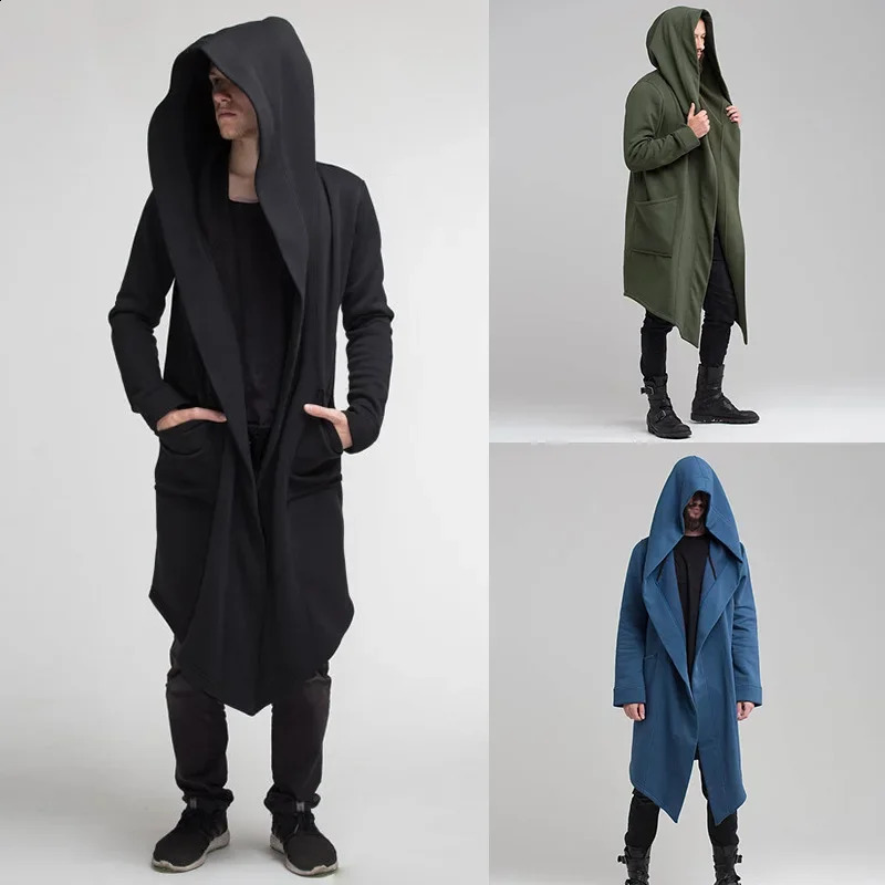 Selling European and American Mens Cloaks Mens Coats Long Cardigans Coats Hooded Sweatshirts 240822