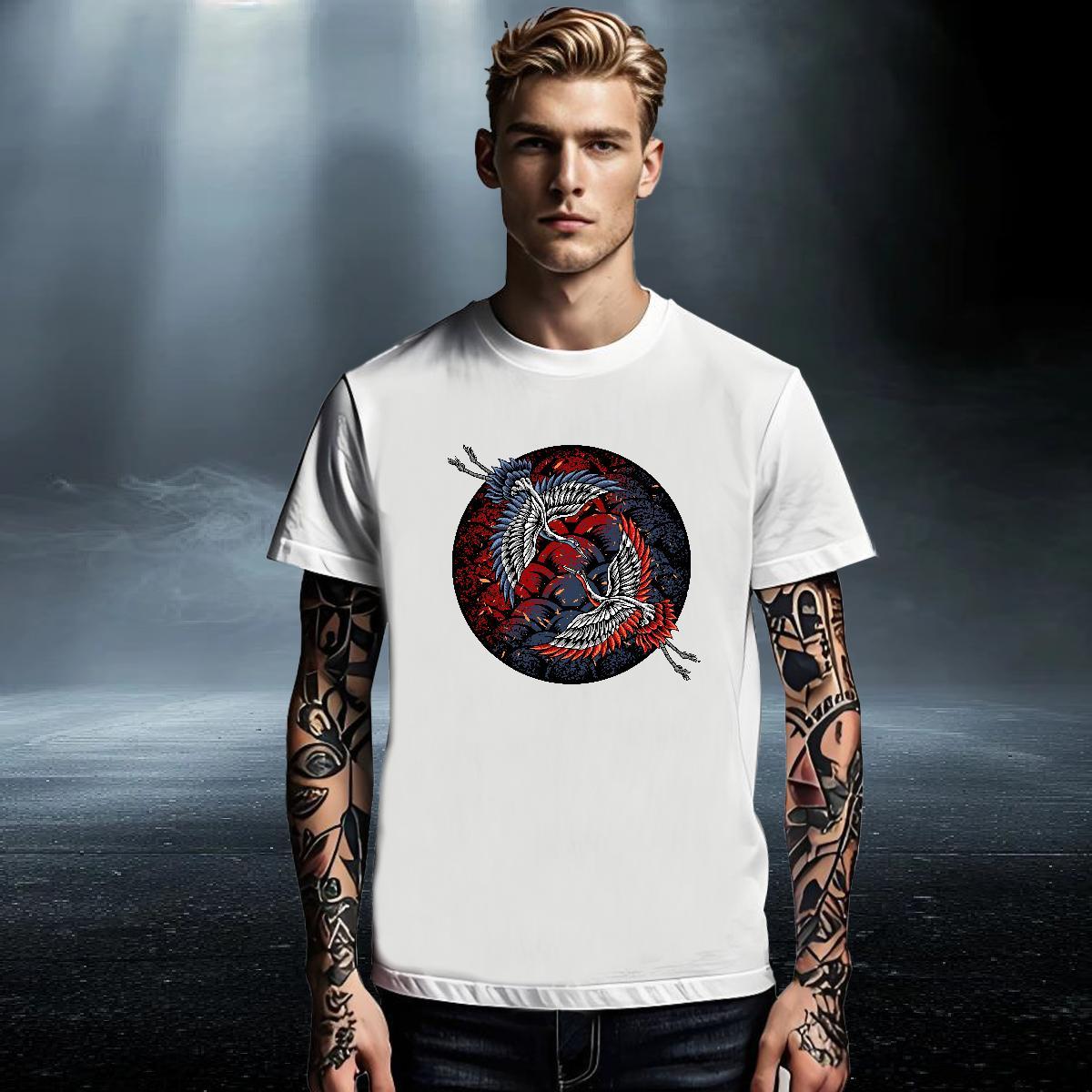 TOP Quality Men Tshirts Street Casual 230g Cotton Custom Cartoon Pure Cotton eagle T-Shirts Customized Tee Shirt