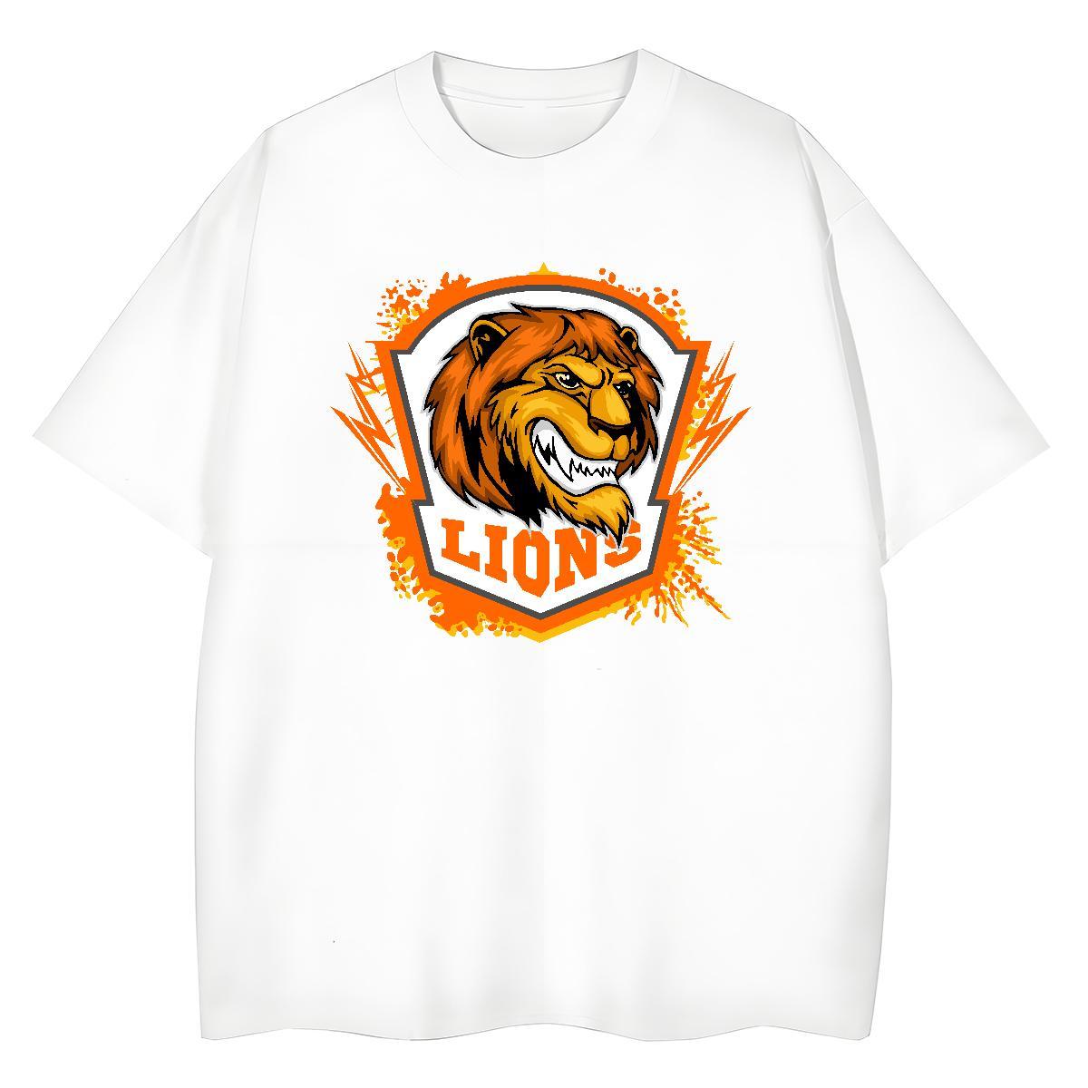 Stylist T-Shirts for Women Short sleeve Soft 230g Cotton Womens Tshirts Cartoon Floral Printing lion Casual Female Tees Shirts