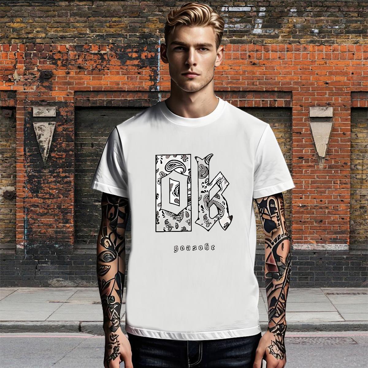 Loose Couples T Shirts Daily Outfit 230g 100% Cotton Custom Anime Breathable Short Sleeve letter T-Shirts for Men New Tshirts