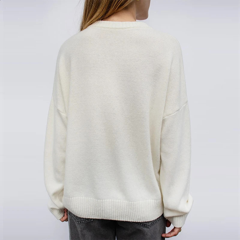 2024 Autumn Women Casual Sweater Cherry Pattern Cute Couple Sweaters O-Neck Long Sleeve Male Knitted Sweater Harajuku Pullover 240821