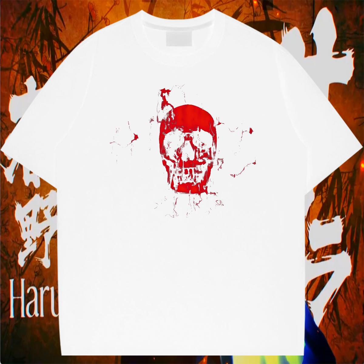Fashion Designer Spring Summer Men Clothes T-Shirt skull O Neck Short Sleeves 230g 100% Cotton T Shirt For Man Classic Cartoon Printing L-4XL Tees Shi