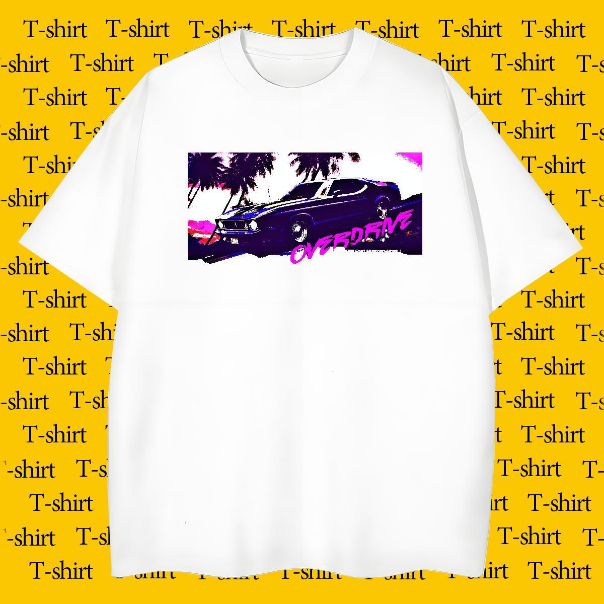 Comfortable Men Tops Tees Anime Printing Street 230g Pure Cotton DIY Logo Oversized Breathable Crew Neck car Men T Shirts Fashion Casual Polos