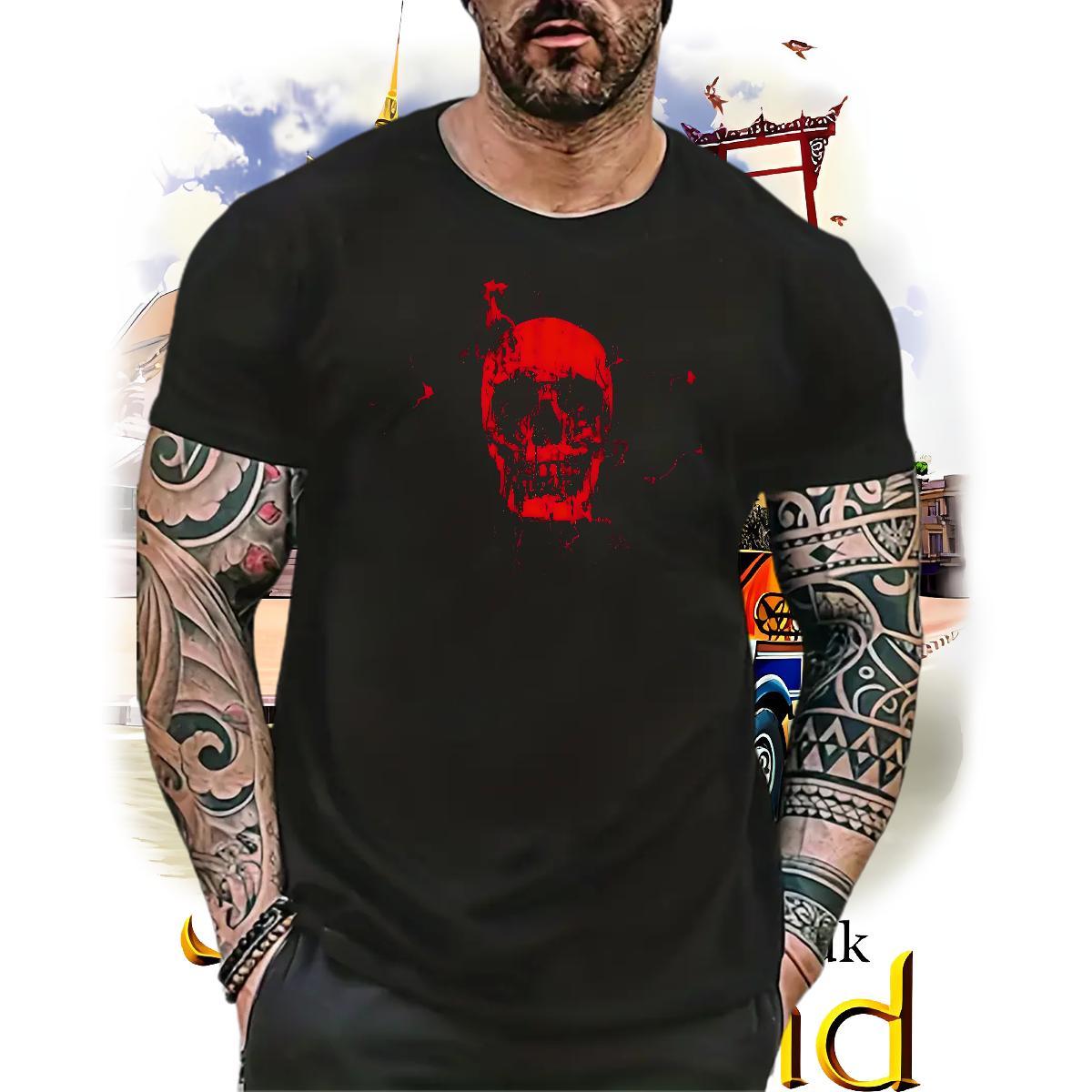 Fashion Design Tshirt for Man Woman 100% Cotton 230g Outdoor skull Breathable Short Sleeve T-Shirts for Men Classic Oversized Wear