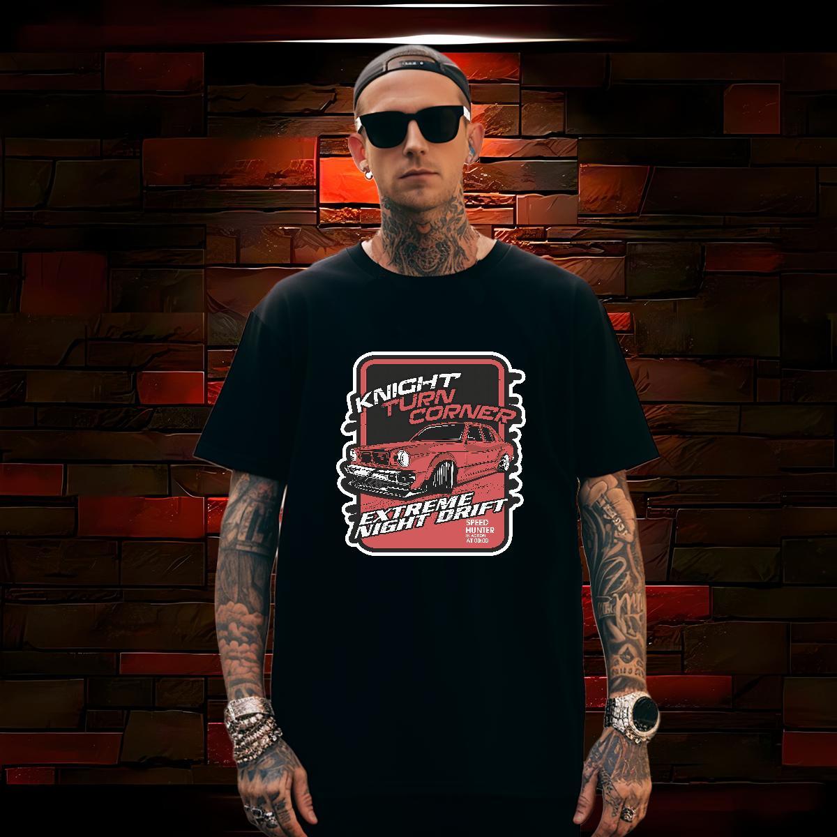 Wholesale car T shirt Street Men Clothes T-Shirt 230g Pure Cotton New Breathable Crew Neck Custom Print Oversized Tops Tees