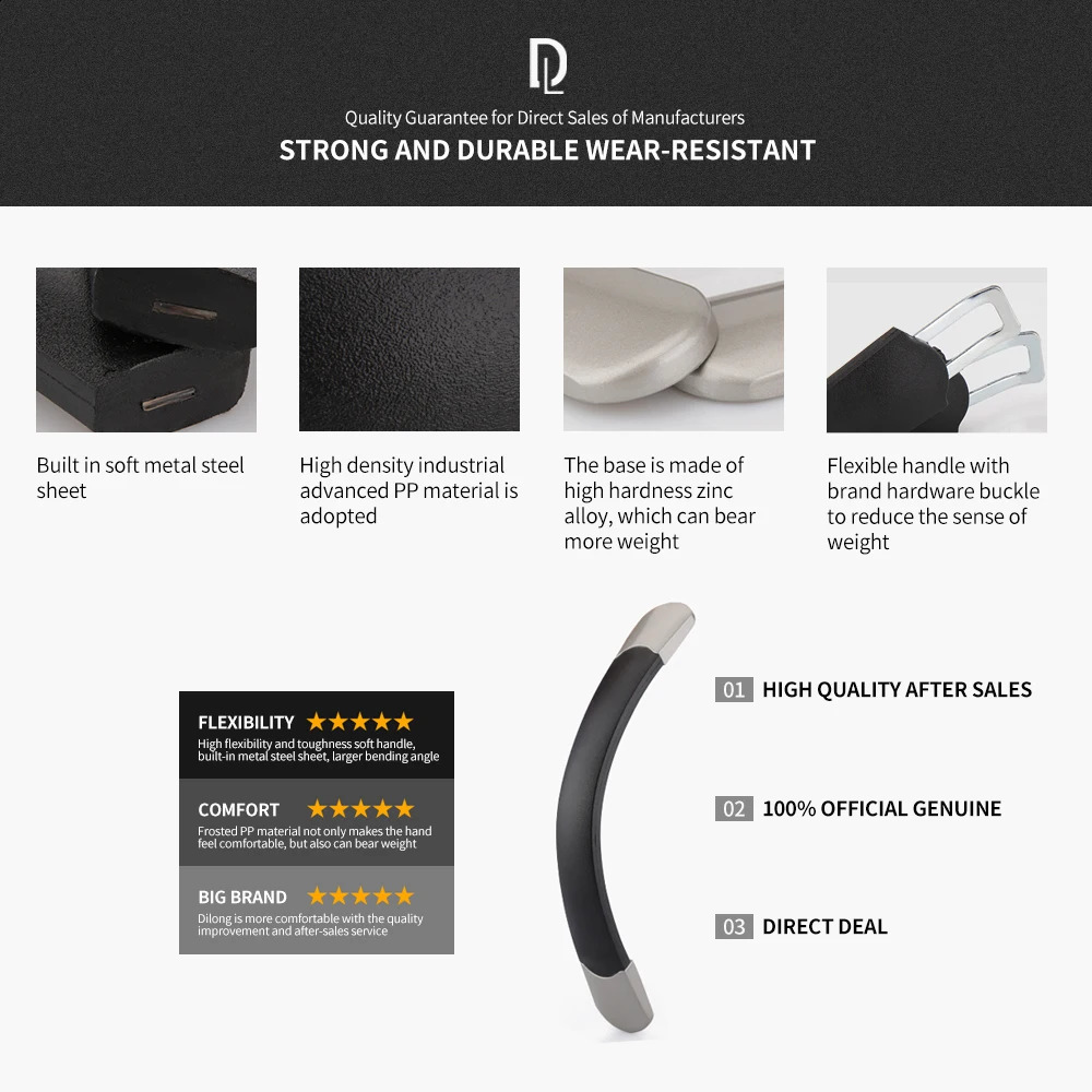 DILONG B113 Accessories suitcase handles luggage plastic parts luggage knobs cosmetic bags replacement soft handle 240821