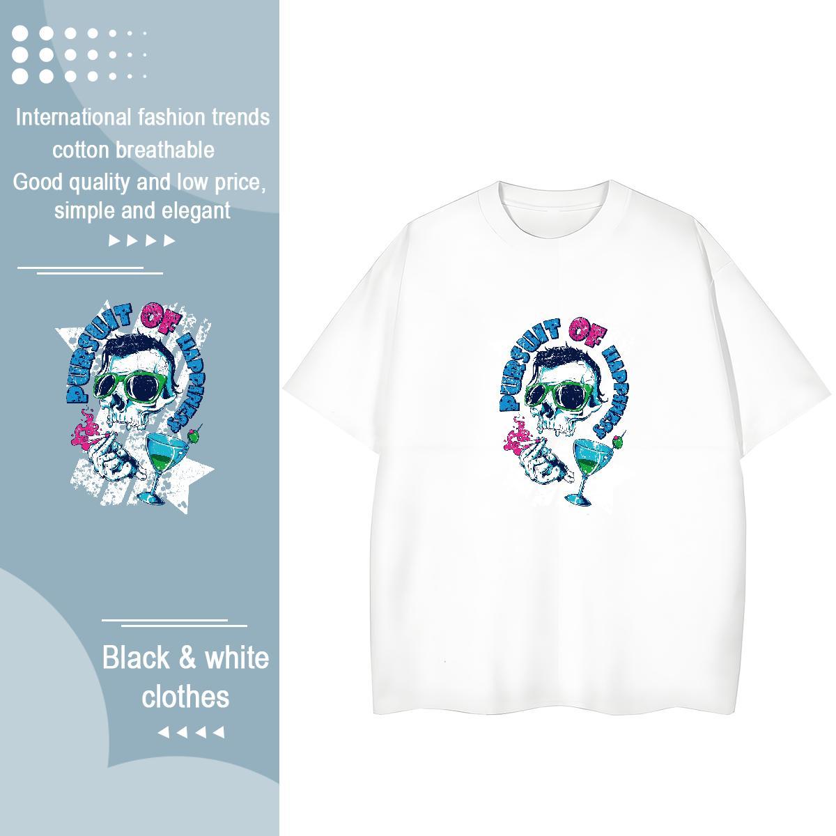 Designer Woman T Shirts 230g Cotton Crew Neck Casual Beach skull Woman Tshirt Popular DIY Logo Tops