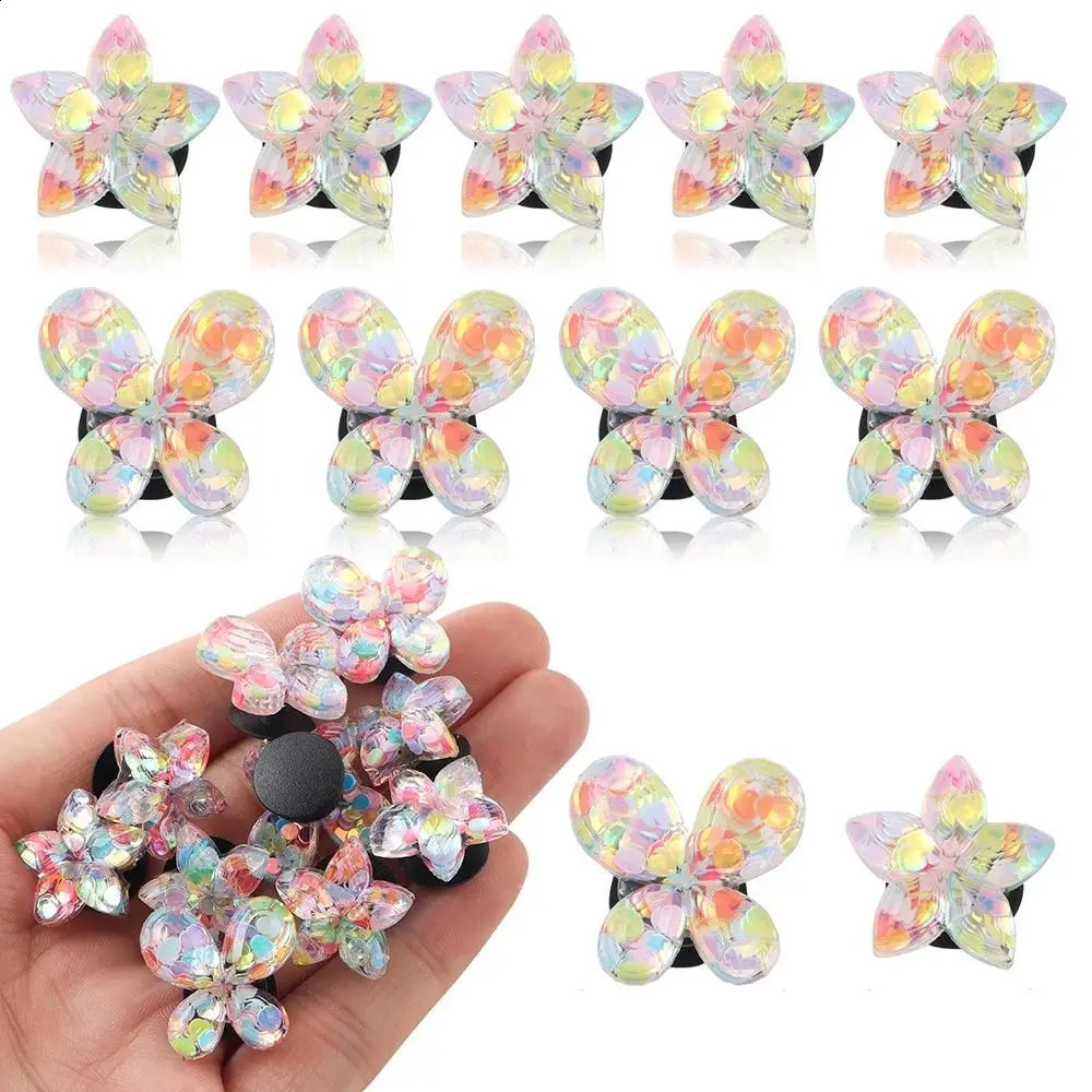 Fashion Charm Borg Bag Accessories Sea Star Shell Flower Shaped Beach Handbag Decoration Rubber Beach Bag with Holes 240821