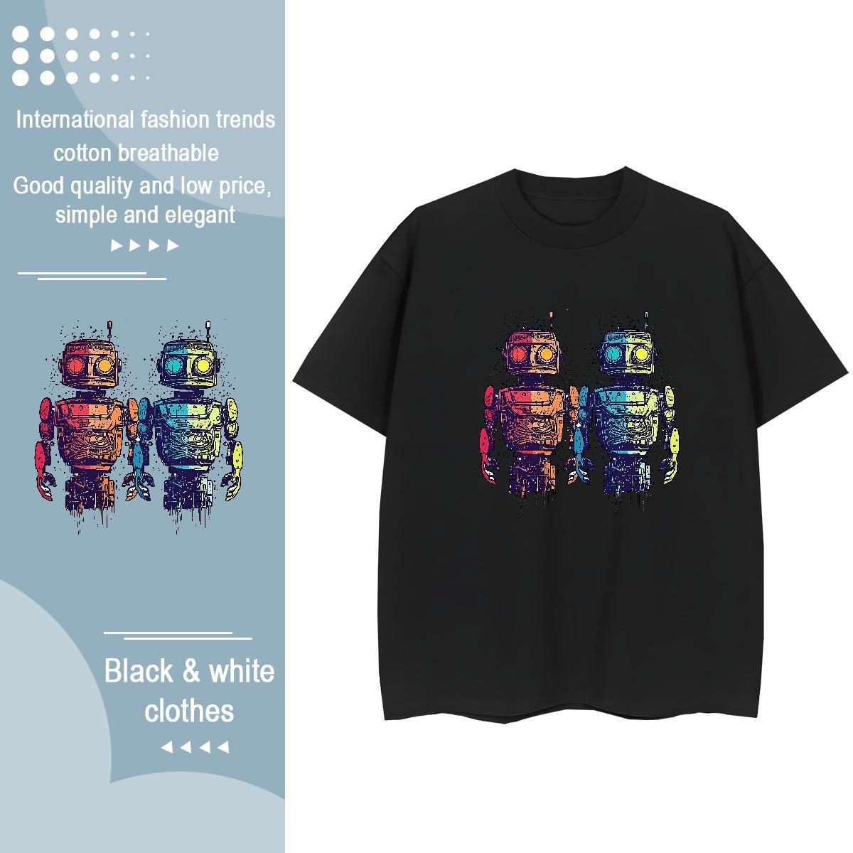 New Woman T Shirts Short Sleeve O-Neck 230g Pure Cotton Woman Tshirt Custom Cartoon ET Casual Sport Popular Clothings