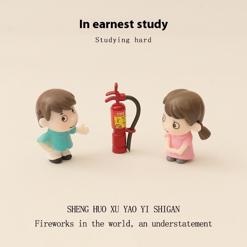 Creative Mini Simulation Extinguisher Model Baby House Fire Tool Accessories Cute Male and Female Desktop Ornament OB11