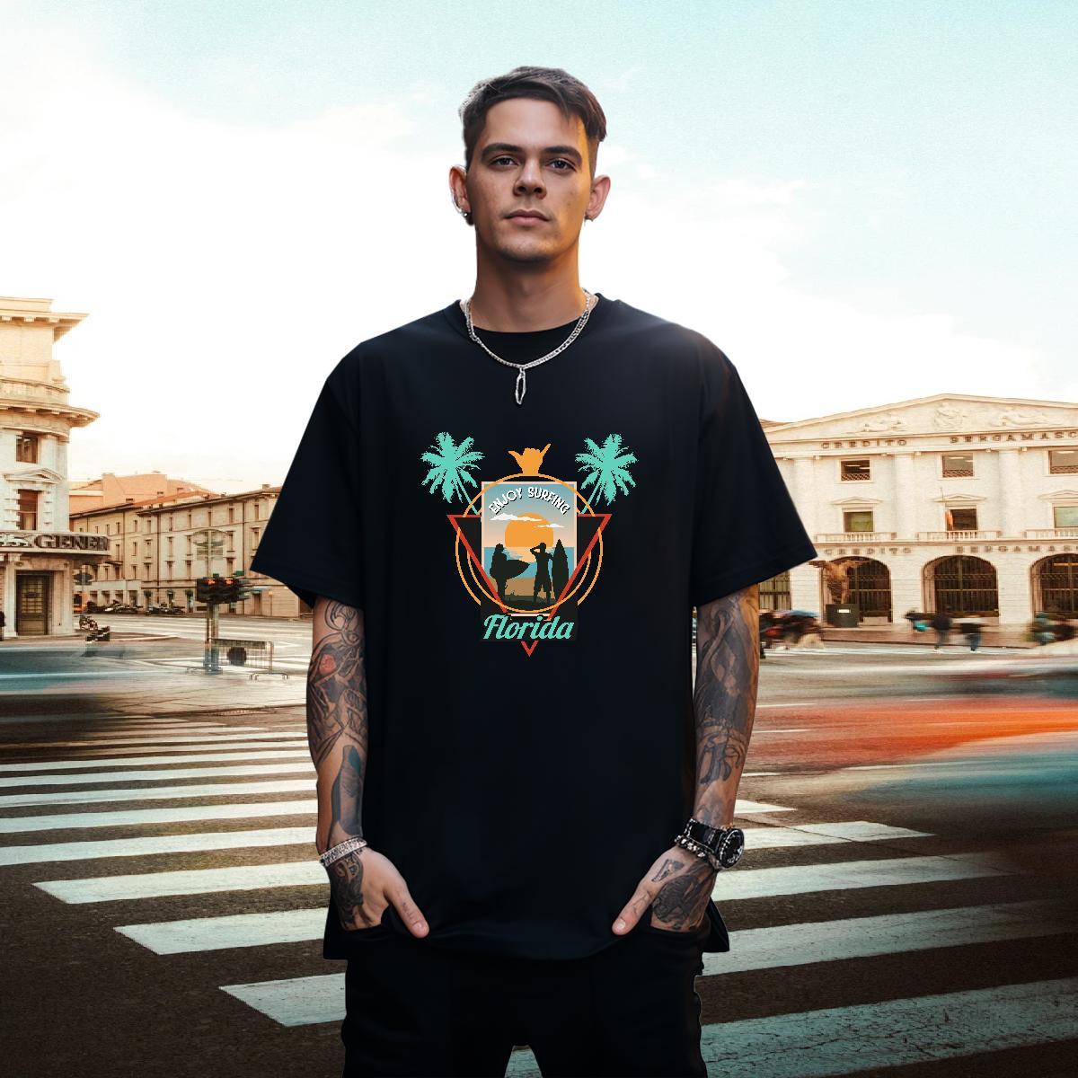 Cool Design Mens Tshirts Casual Beach 100% Cotton 230g Custom Anime Breathable sea Mens T Shirts 2024 New Wear