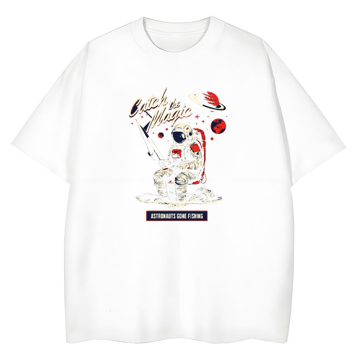 Loose Women Tees 230g 100% Cotton universe Hip Hop Street Womens T Shirts Comfortable DIY Anime Printed Tops Shirt