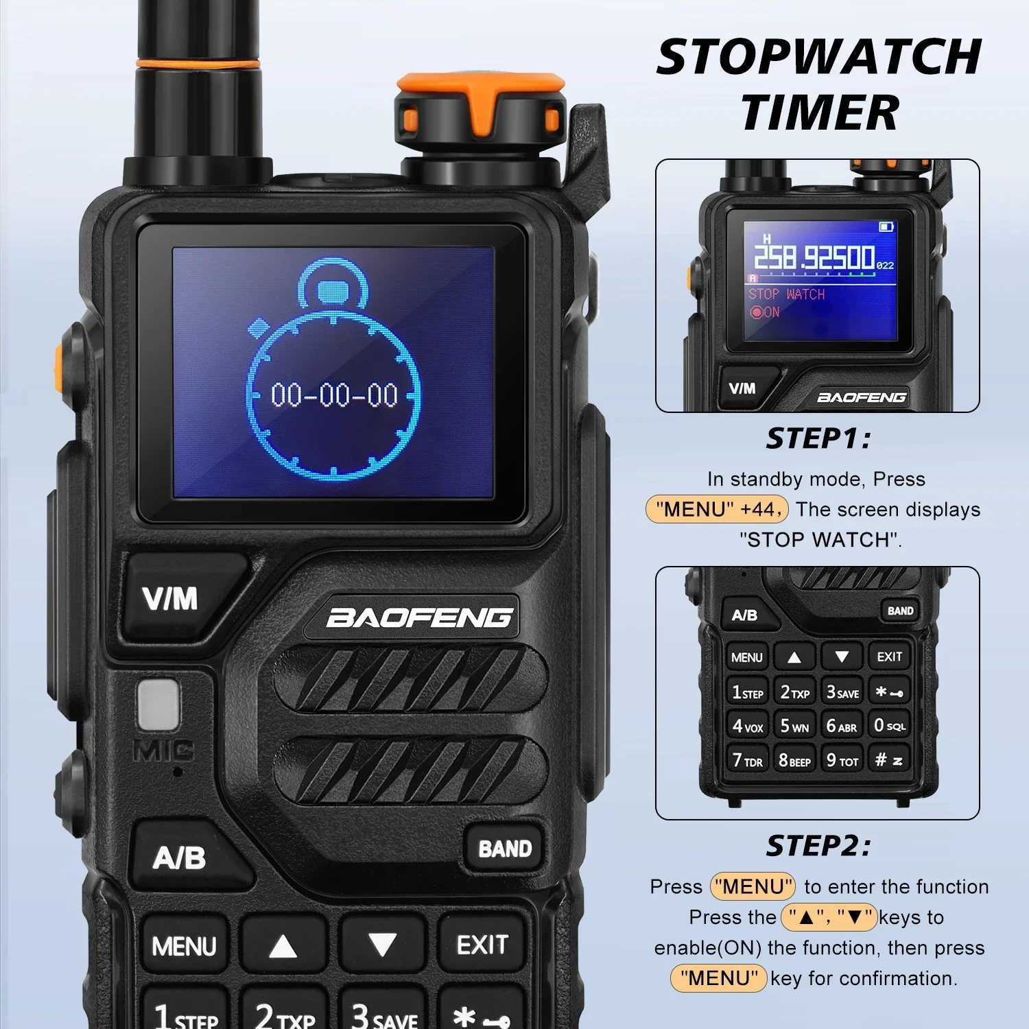 Baofeng K5 Plus Walkie Talkie Portable AM FM Two-Way Radio Comumicador Portable Amateur Radio Full Band LCD 999CH Frequency Copy M240821