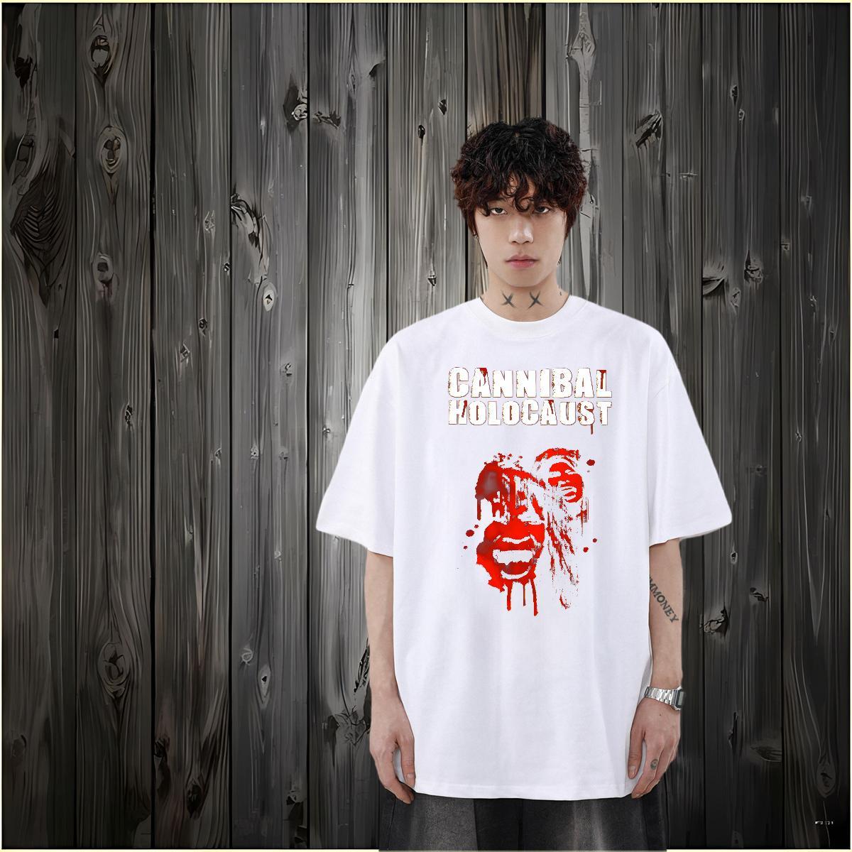 2024 Designer Casual Beach Mens Tshirts scary Breathable Soft 230g Cotton T-Shirts for Men Popular Custom Print Oversized Polos