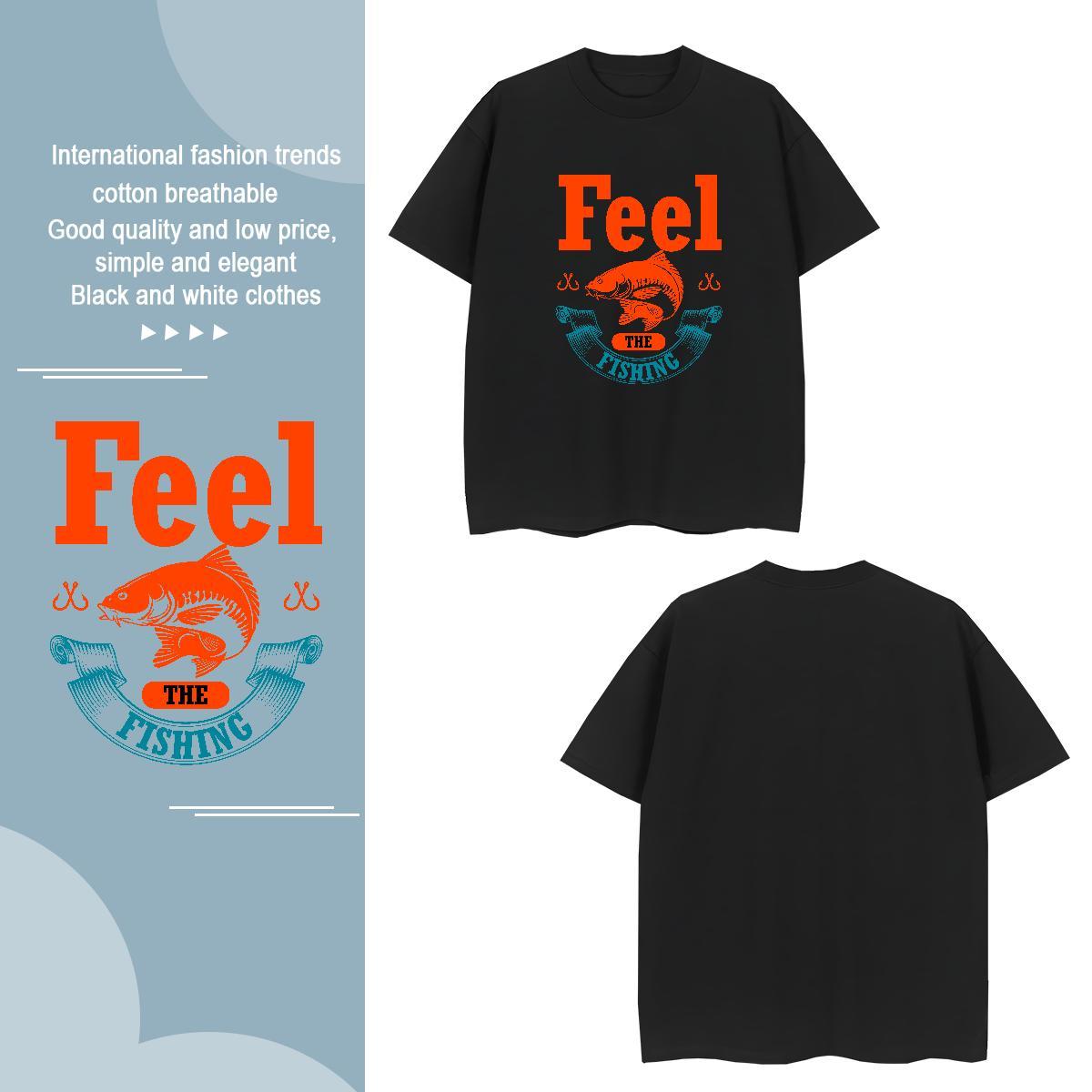 Brand fish Man T Shirts Summer Casual Tshirts 230g 100% Cotton Classic Casual Pure Cotton Oversized 3XL 4XL Tee Shirt
