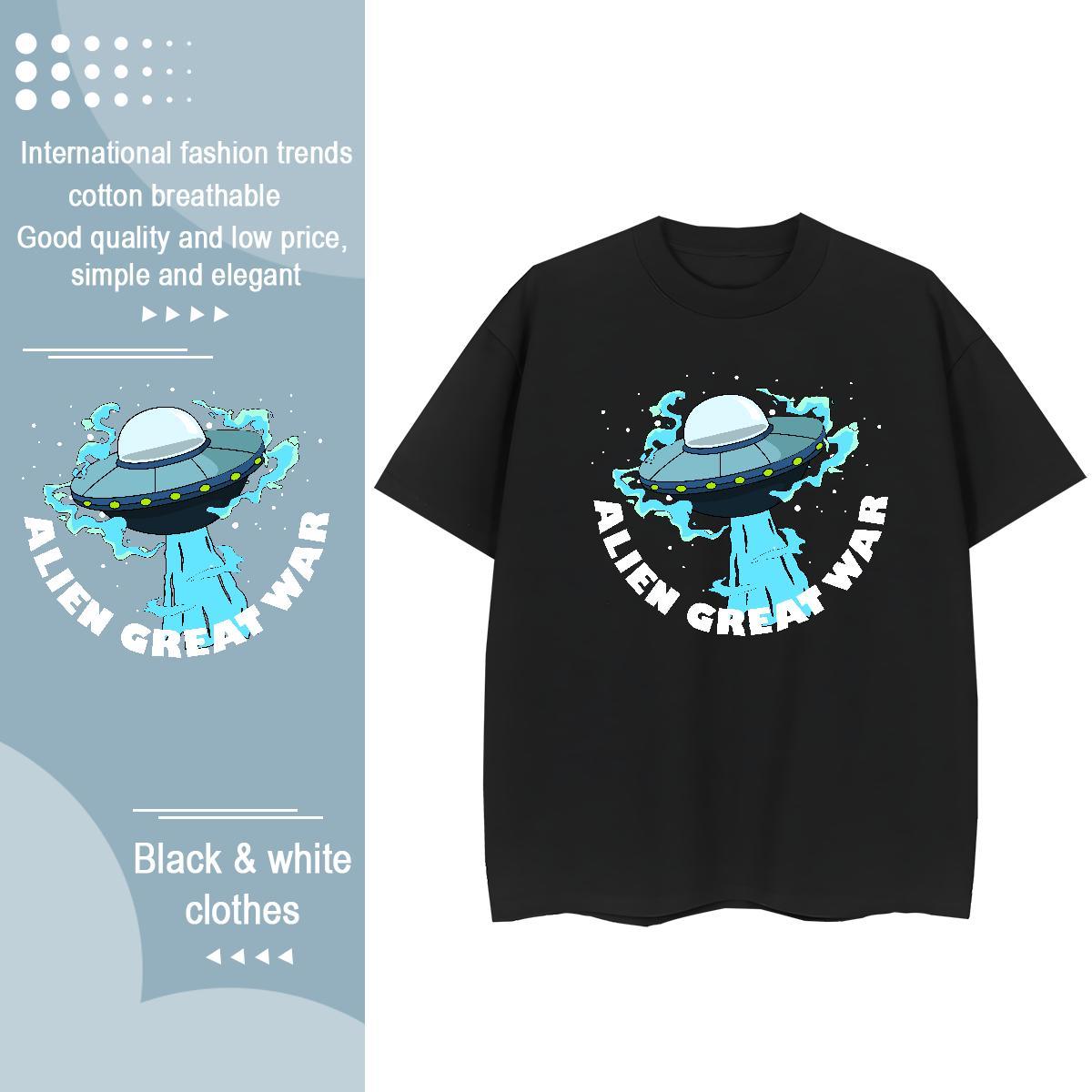 Nice Unisex Tshirts 230g Cotton universe High Street Hip Hop T Shirts Women Breathable Short Sleeve Oversized L-4XL Clothes Shirt