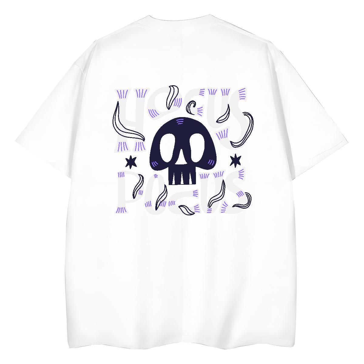 Custom Women T Shirts 230g Cotton Breathable Crew Neck Daily Wear skull Tshirt for Man Woman Loose fit Anime Print Top Shirts