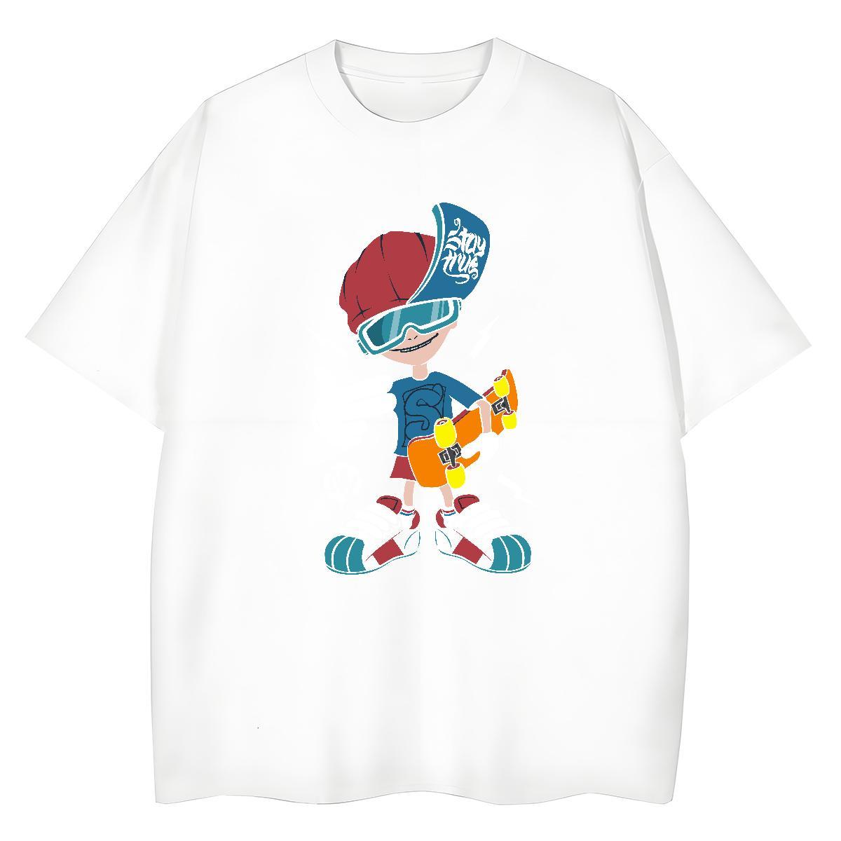 2024 T-Shirts for Women Short sleeve Soft 230g Pure Cotton Women Tshirts Custom Printed skateboarding Daily Wear Wholesale Tops Tees