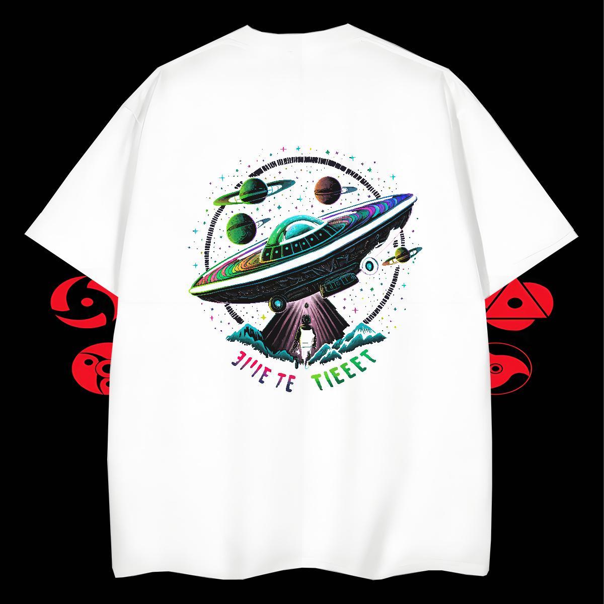 High Quality Mens Tshirts Sports Casual 230g 100% Cotton White Plus Size Breathable Crew Neck UFO Men T Shirts Casual New Tops Tees