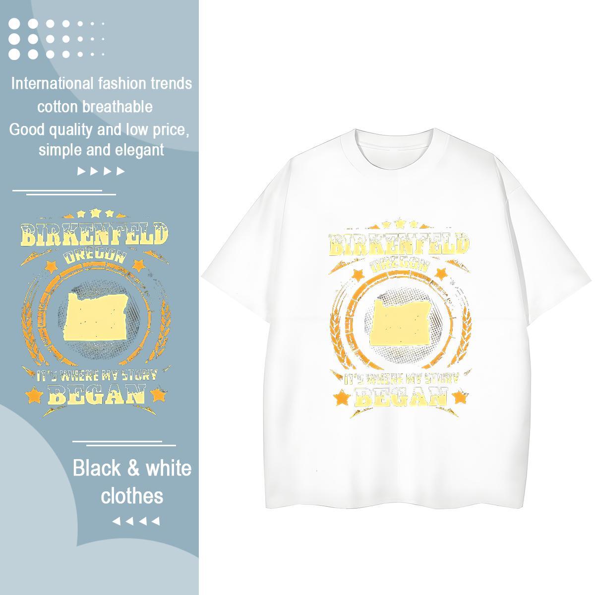 Unisex Couples T Shirts 230g Cotton letter Home Outdoor T shirt Breathable Crew Neck Anime Tops Tees