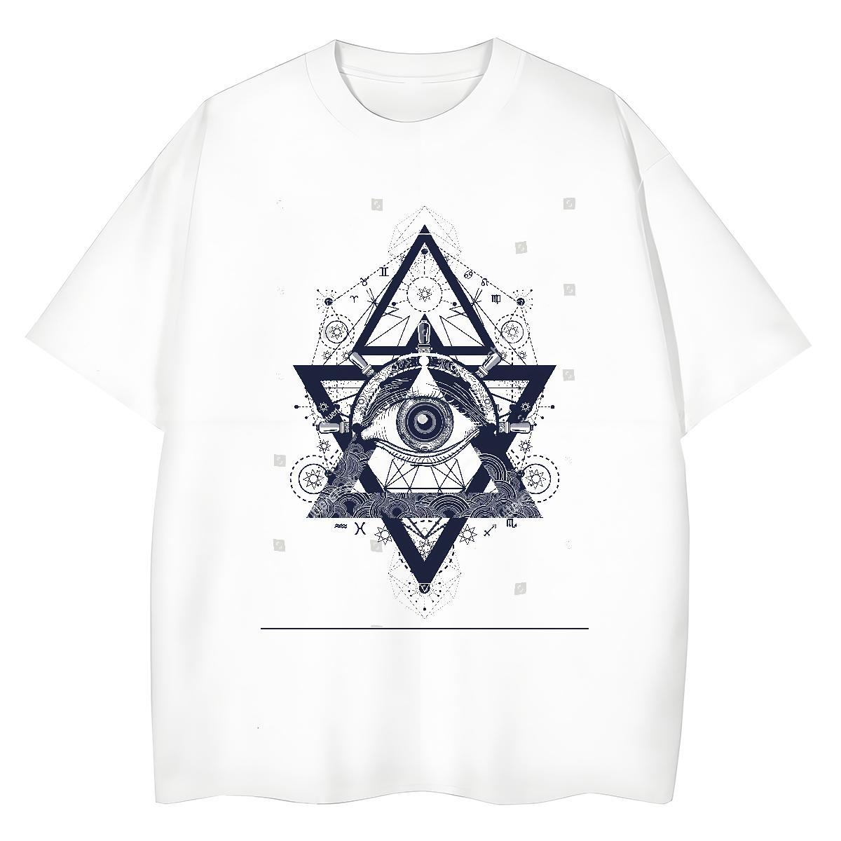 Classic Womens T Shirts 230g Cotton Short sleeve Soft Spring Summer eye of the devil Unisex Tshirts Designer Nice Plus Size Cartoon Tee Shirt