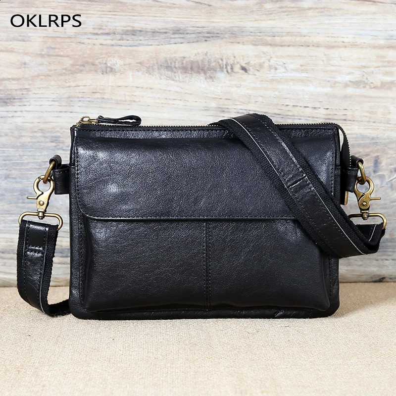 Leather Shoulder Bag Vegetable Tanned Leather Crossbody Bag Head layer Cowhide Messenger Bag Fashion Crossbody Bag Mens Bag 240822