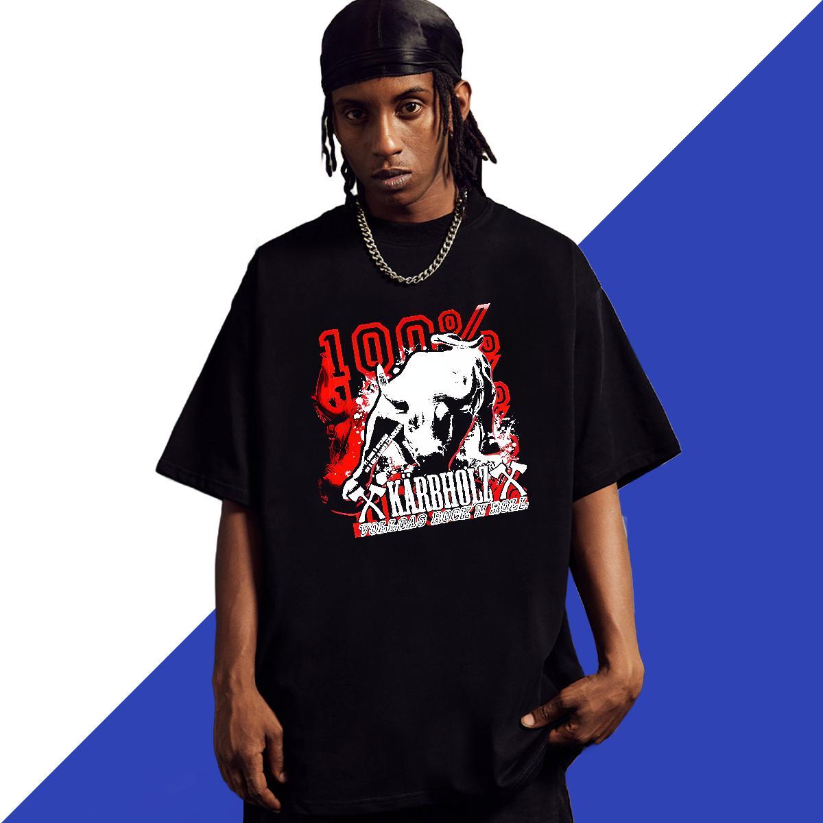 Stylist blood Men Tees 100% Cotton 230g Men T Shirts Black Oversized Outdoor Round Neck Short Sleeve Brand Polos