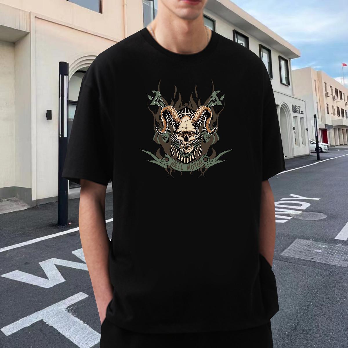 Loose Men Tops Tees Summer Casual 100% Cotton 230g DIY Anime Short Sleeve Soft shape T shirt Stylist Tee Shirt