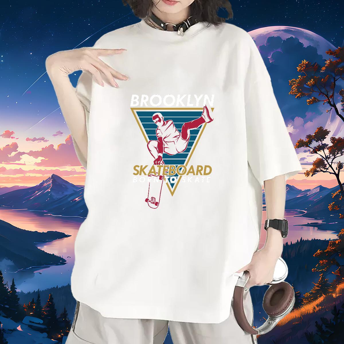 Comfortable Tshirt for Man Woman 100% Cotton 230g painting Summer Casual T Shirt For Woman Breathable Crew Neck Skull Tops Tees
