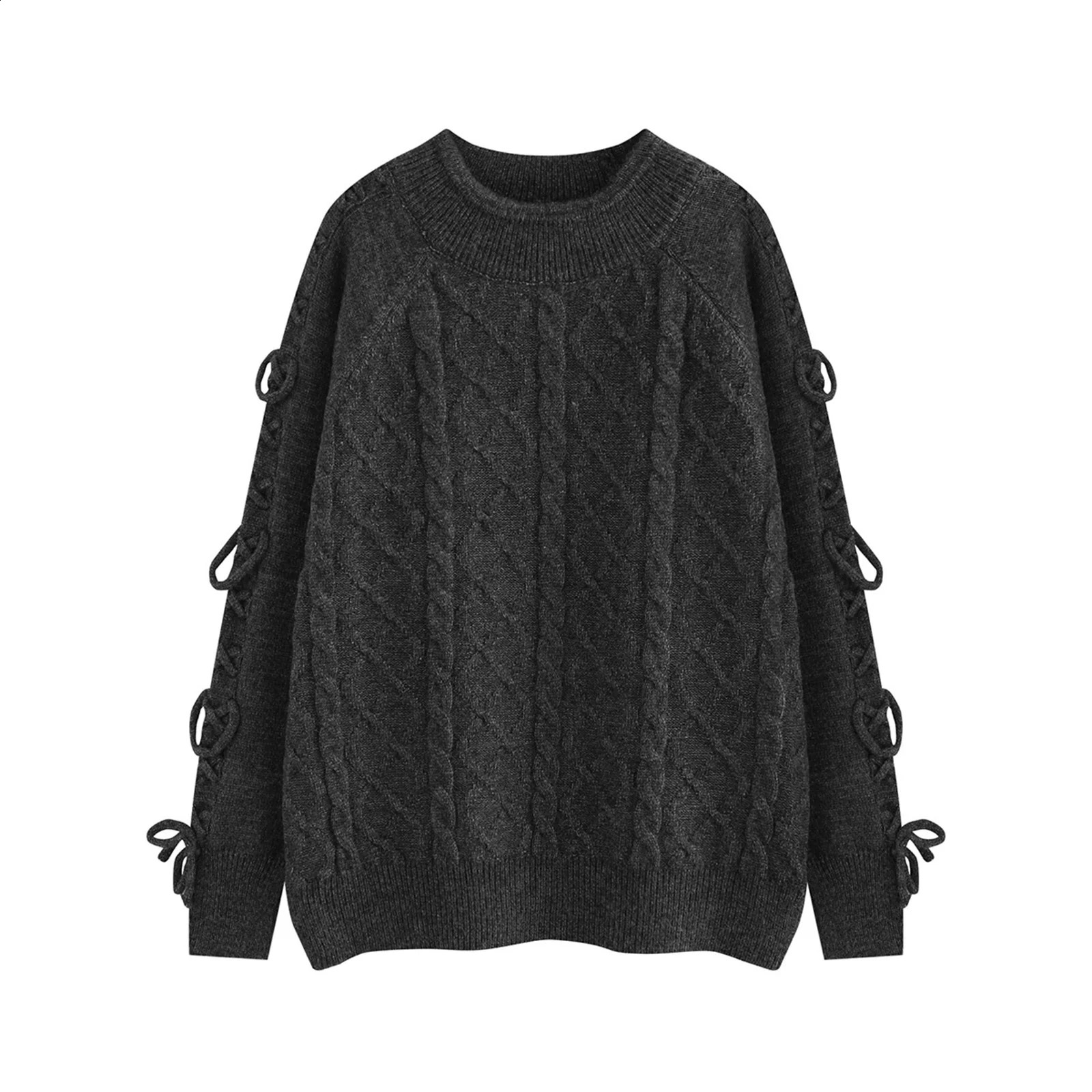 Pullover Knitted Sweaters for Men High Street Twist Jacquard Weave Women Crew Neck Casual Baggy Autumn Clothes Oversized 240821