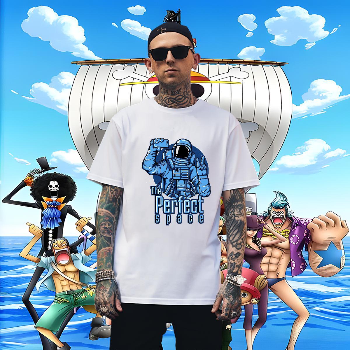 Cool Design Men Tops Tees Daily Outfit 230g 100% Cotton Oversized 4XL Breathable Soft spaceman Mens T Shirts 2024 New Clothes