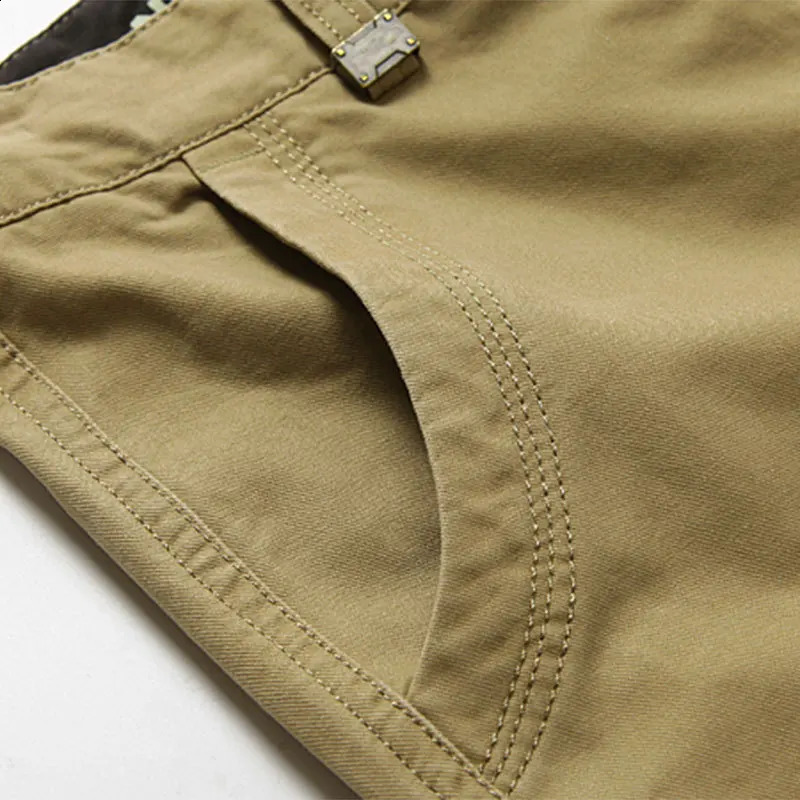 Khaki cargo pants mens cotton military hunting green multi pocket denim casual Trousers Overalls for runners autumn 240821