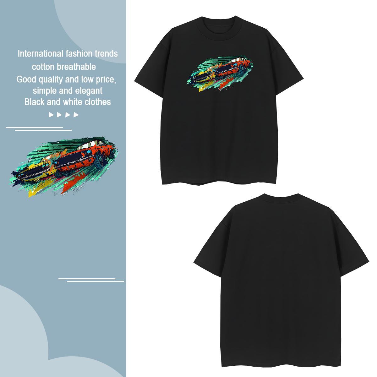 Wholesale car T Shirts Men Hip Hop Tshirt for Man Woman 230g Pure Cotton Classic Casual Breathable Short Sleeve Customized Top Tees