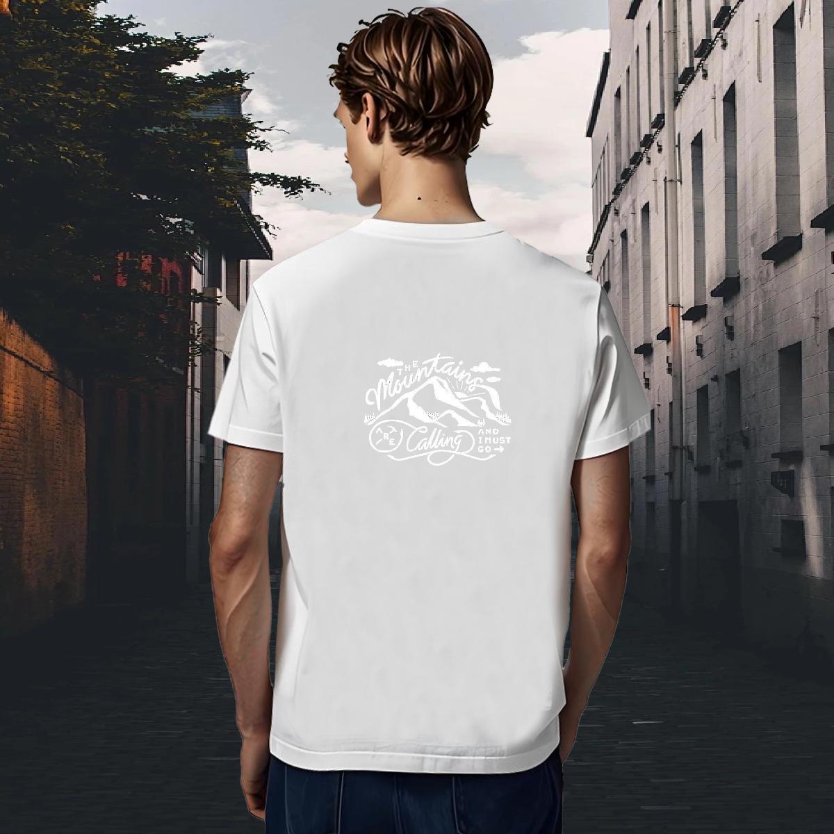 Popular Men Clothes T-Shirt Anime Printing Street 230g 100% Cotton Oversized 3XL 4XL Breathable Crew Neck mountains T-Shirts for Men Customized Tees S