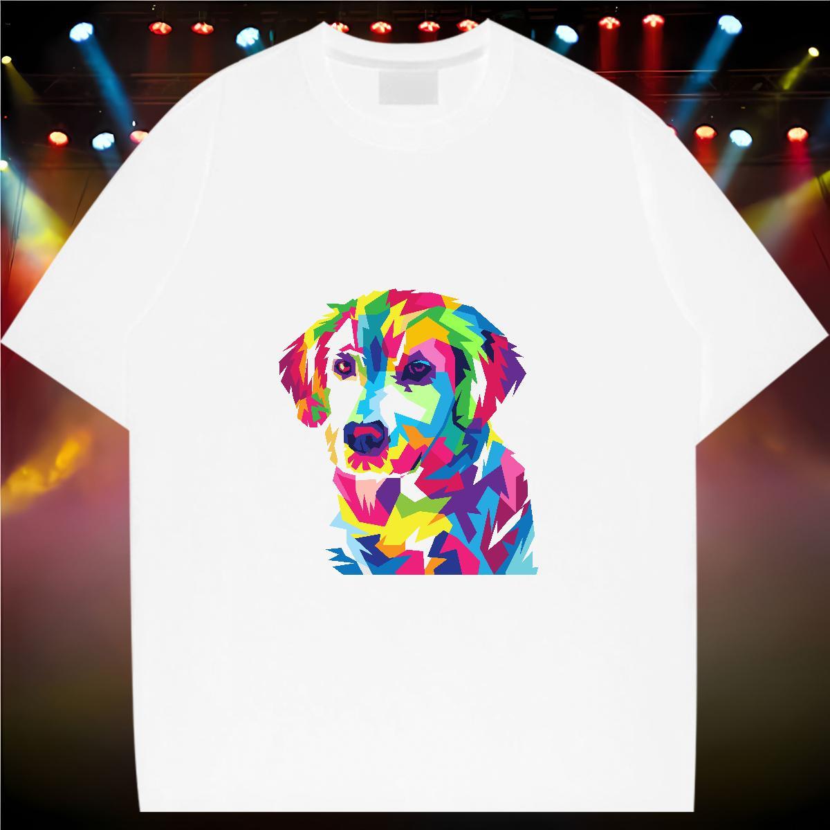 Classic Woman T Shirts Crew Neck Breathable 230g 100% Cotton Unisex Tshirts Custom Cartoon dog Sports Street Wear Brand Polos