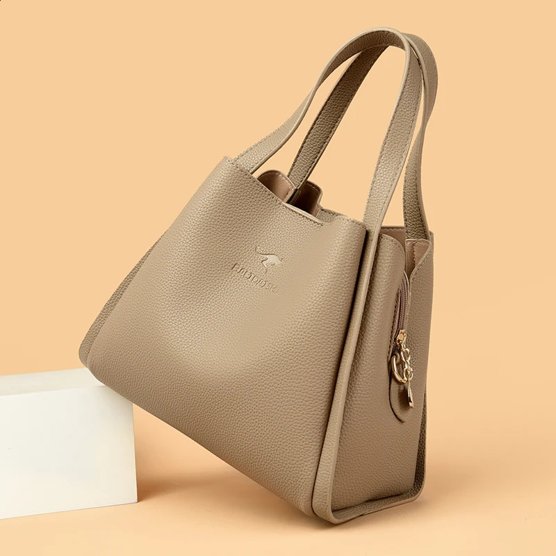 ner 3 Layers Soft Leather Ladies Handbags Fashion Women Shoulder Crossbody Bags Quality Female Messenger Tote Sac 240822