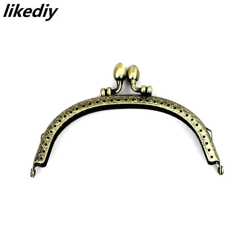 10 pieces/batch 12.5cm antique bronze silver arch metal wallet frame kiss lock bag handle used for DIY handbag accessories 240821