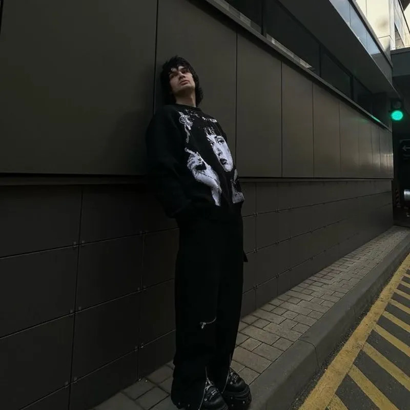 Oversized Sweater Loose Y2K Pullovers Aesthetic Streetwear Pullover Unisex pullover women ins warm Anime Winter Casual Top 240821