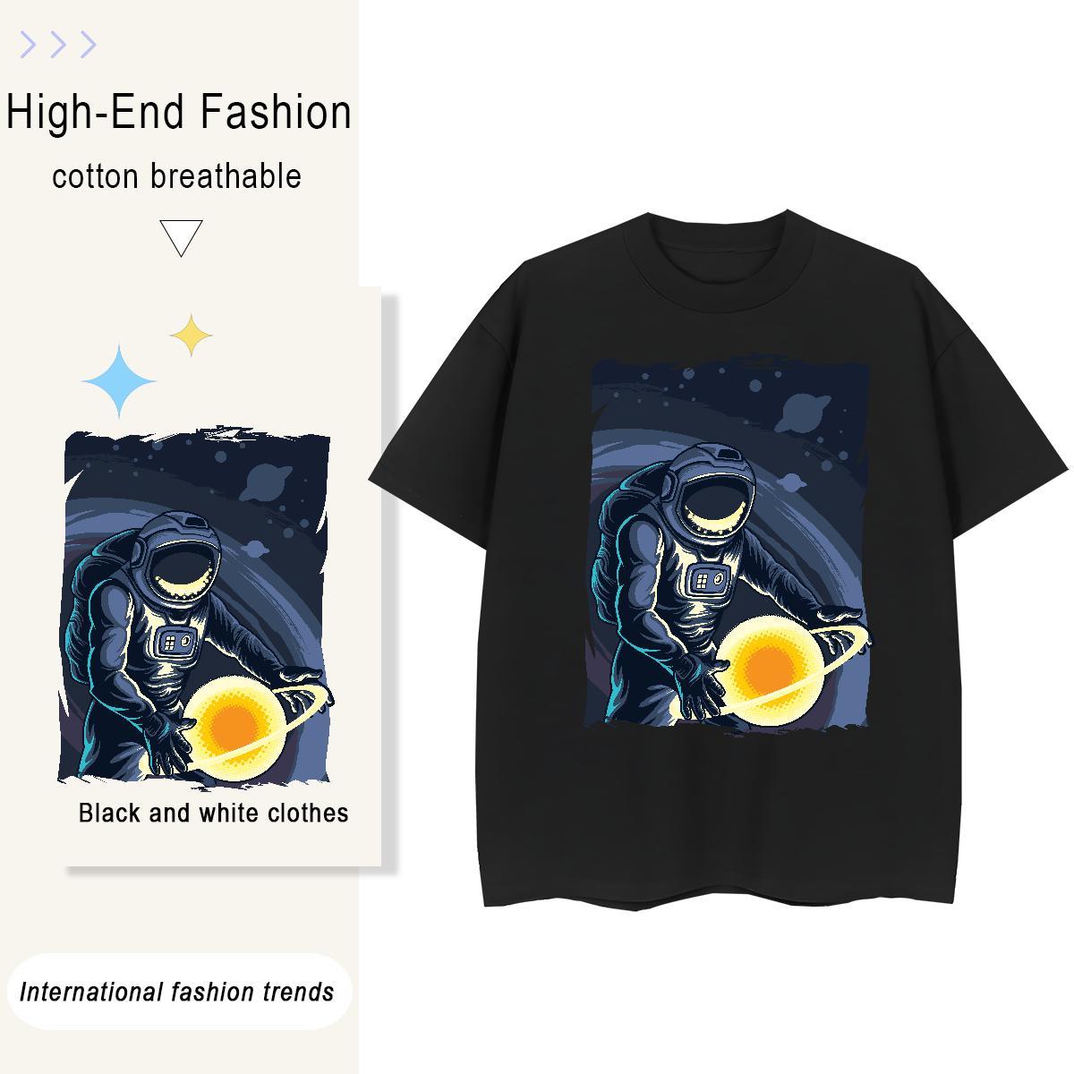 Wholesale Tshirt for Man Woman 230g 100% Cotton universe Hip Hop T Shirts Women Breathable Crew Neck Customized Top Shirts