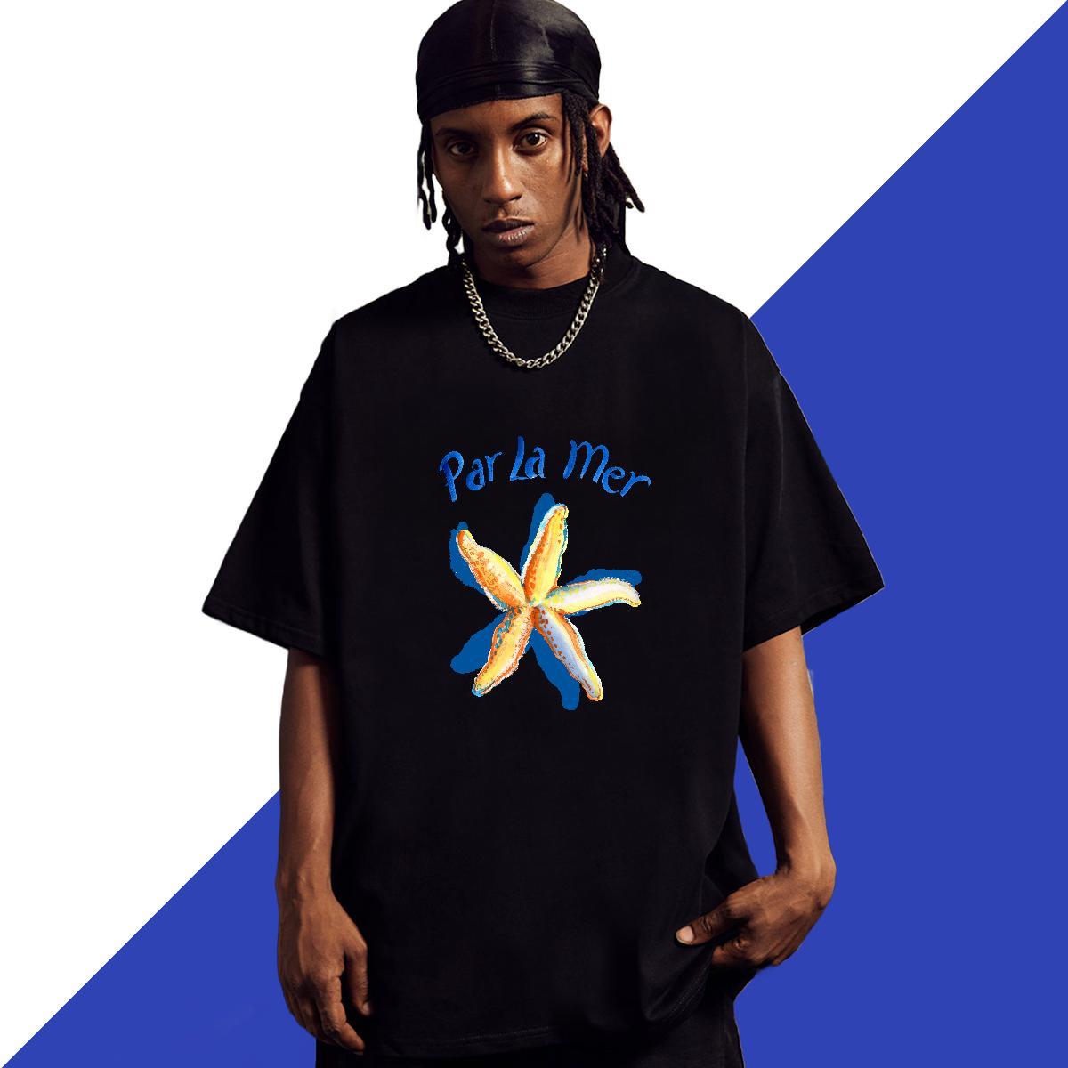 Free Shipping Men Tees Hip Hop Street 230g Pure Cotton Plus Size Cartoon Breathable Soft letter T shirt Classic Casual Tops Tees