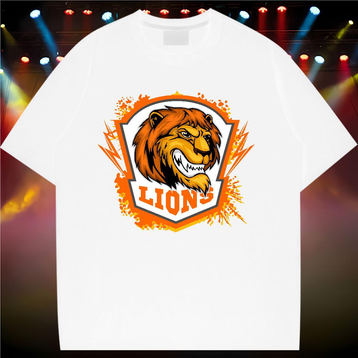 Brand Women T Shirts Breathable Crew Neck 230g 100% Cotton Unisex Tshirts DIY Printed lion Summer Casual Designer Nice Wear