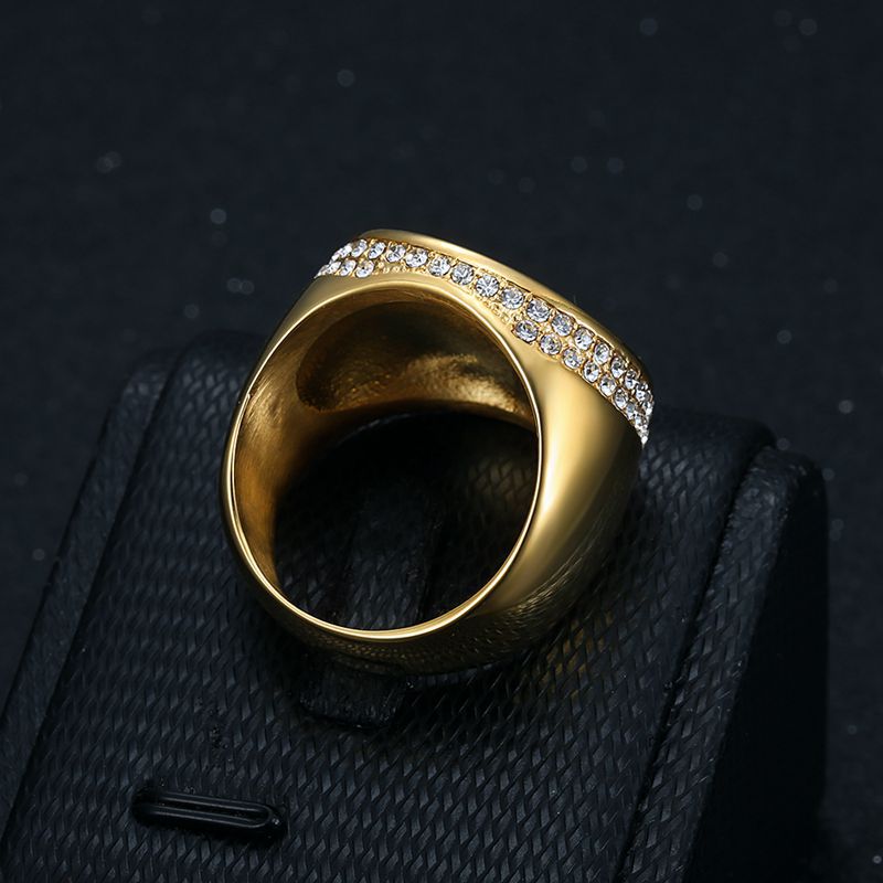 Vintage Casting Virgin Mary Ring 316L Stainless Steel Gold Plated with Zicon Jewelry